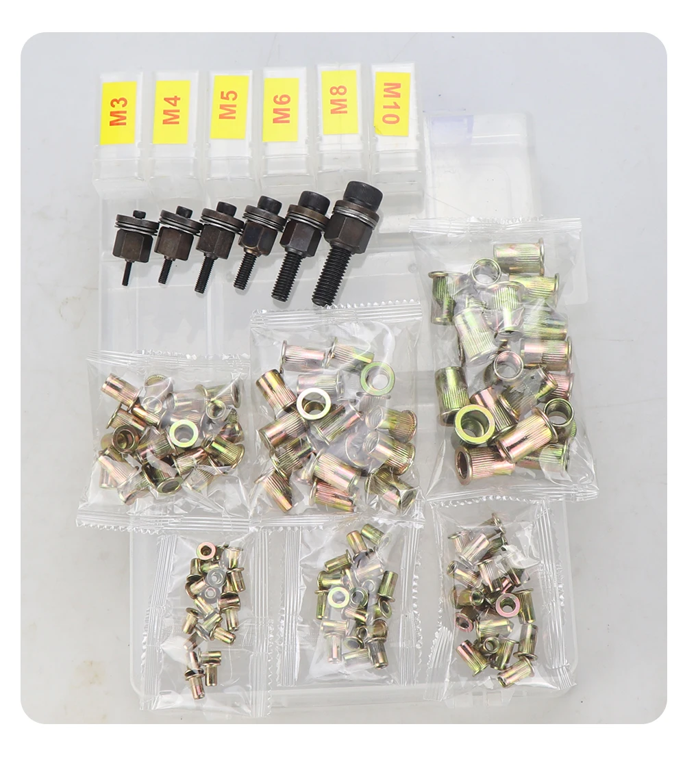 21pcs Hand Rivet Nut Head Set Rivet nut tool Manual Riveter Rivnut Tool Accessory for Nuts M3 M4 M5 M6 M8 M10 M12 Simple install