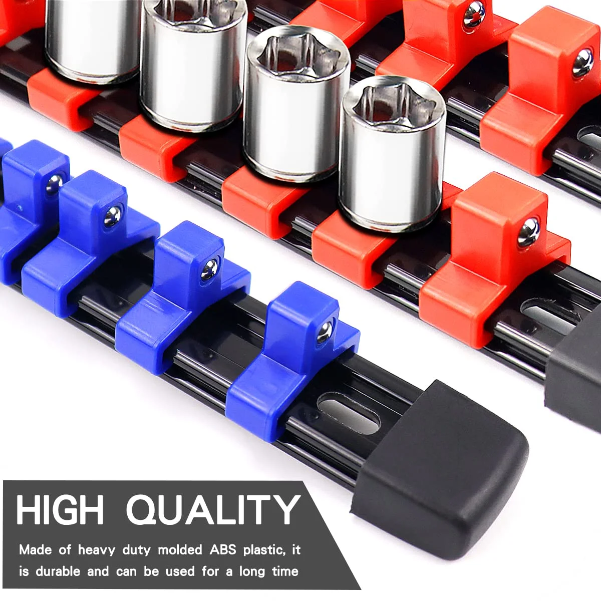 1/4' 3/8' 1/2' Wrench Holders Traight Plastic Universal Socket Organizer Rail Bracket Repair Tools Socket Wall Wrench Home Tools