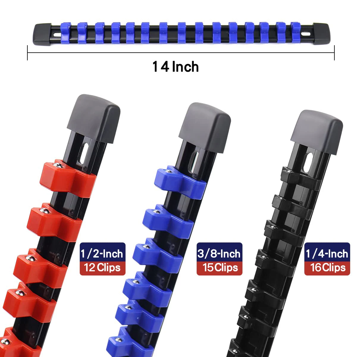 1/4' 3/8' 1/2' Wrench Holders Traight Plastic Universal Socket Organizer Rail Bracket Repair Tools Socket Wall Wrench Home Tools