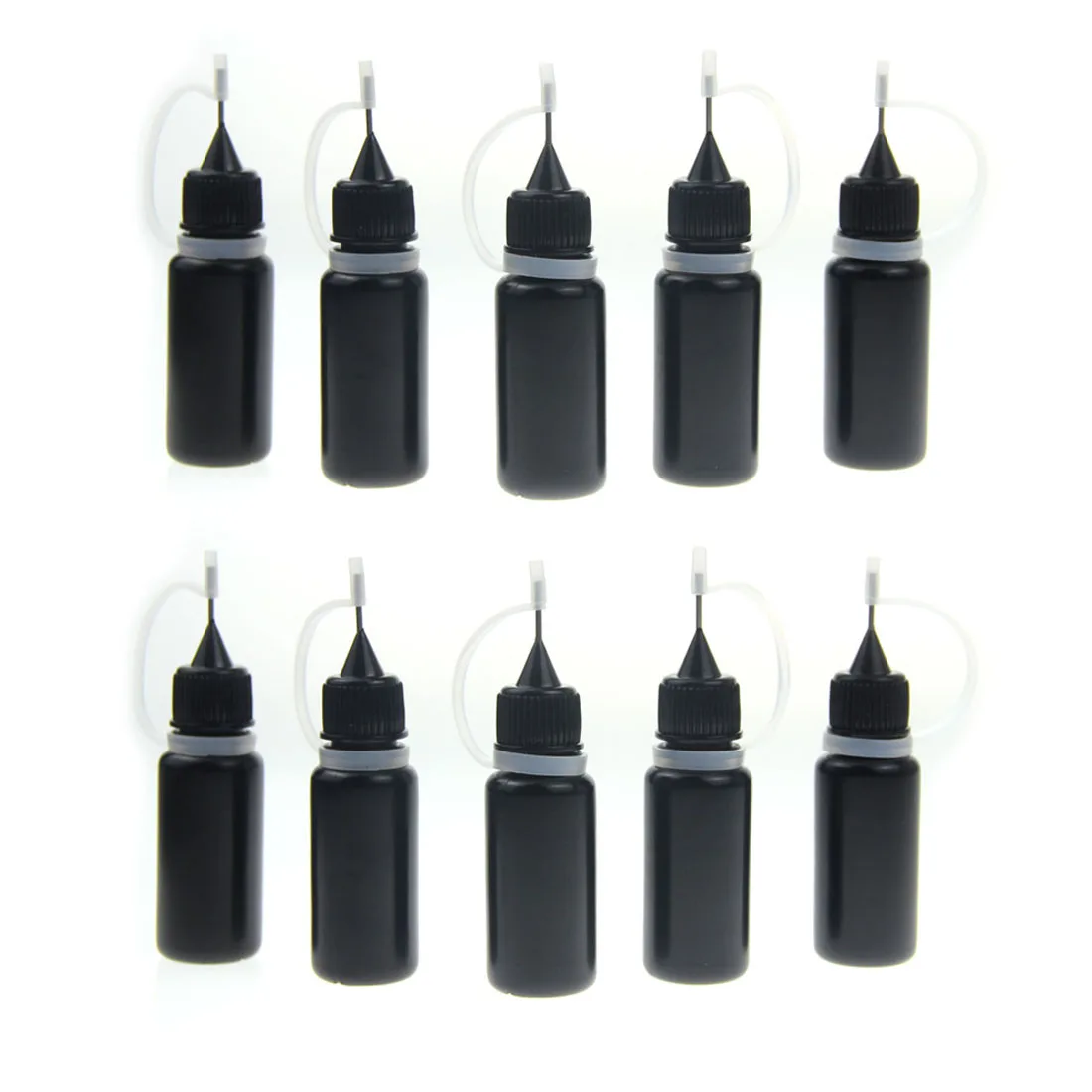 10ml Squeeze Empty Black PE Dropper Bottles With Needle Caps Plastic Bottle Liquid Vial Plastic Container DIY
