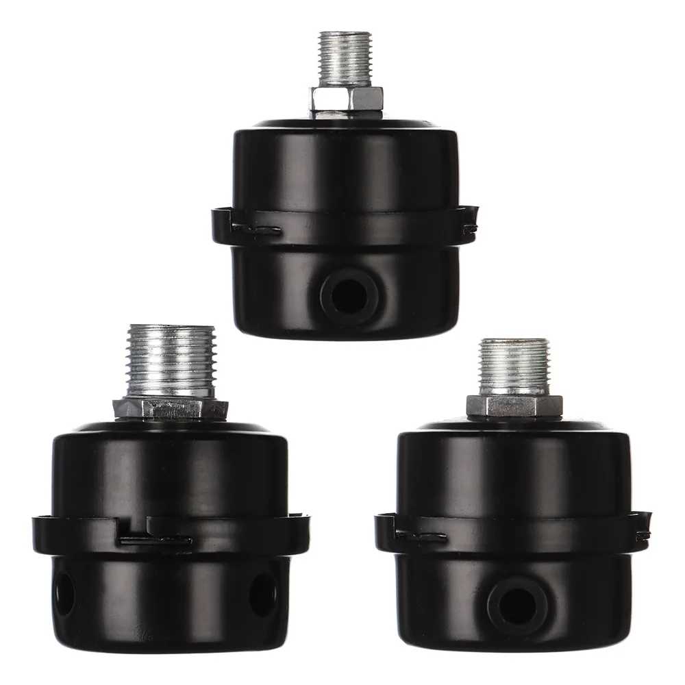 1pcs Plastic Air Compressor Muffler 12.5mm/ 16mm/ 20mm Oil-free Air Compressor Accessories Noise Filter Muffler Black