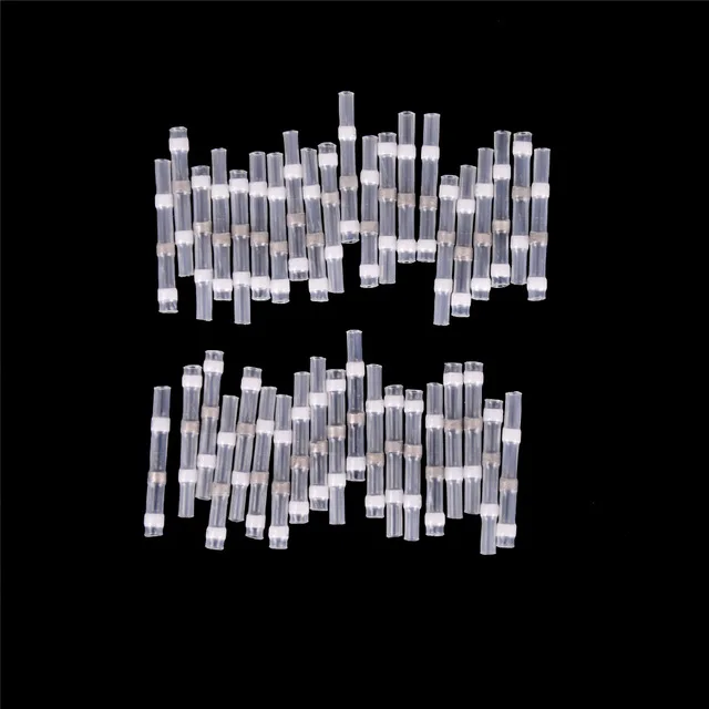 100pcs SST-S11 AWG26-24 Seal Heat Shrink Butt Wire Connectors Terminals 0.25-0.34mm White Solder Sleeve Waterproof