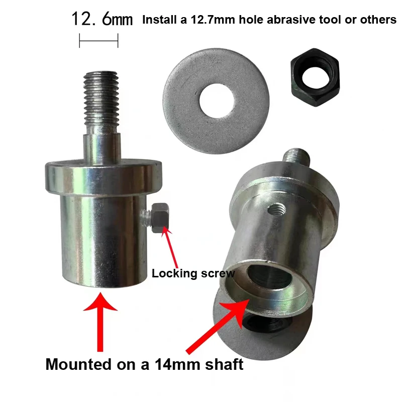 Motor Shaft Adapter 14MM to 12.6mm Flat Mill Coupling Waterproof Shaft Head for Gemstone Machine