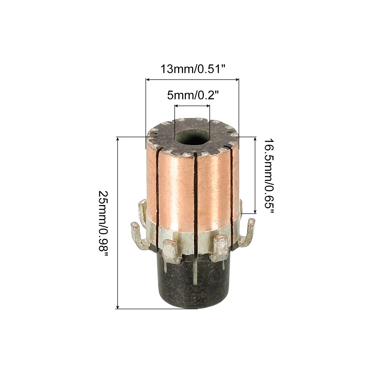 3.17x7.6x15.8mm(5P) /5x10x22mm (5P)/5x13x20.5mm(5P)/5x13x25mm(7P) Copper Bars Electric Motor Commutator for Power Tools DC Motor
