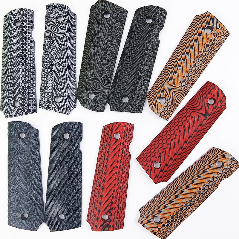 1Pair Tactics Full Size G10 Material Peacock Textured 1911 Grips Patches DIY Making Replace Accessories Scales Decor Slabs
