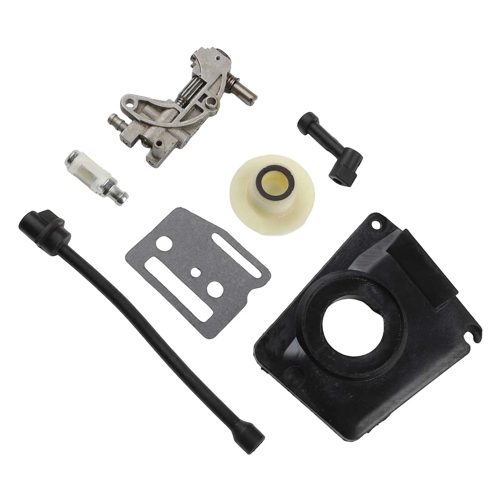 Oil Drive Pump Kit For CHINESE CHAINSAW 4500 5800 45CC 52CC 58CC Pump Cover Worm Gear Oil Pump Cover Oil Filter Oil Pipe