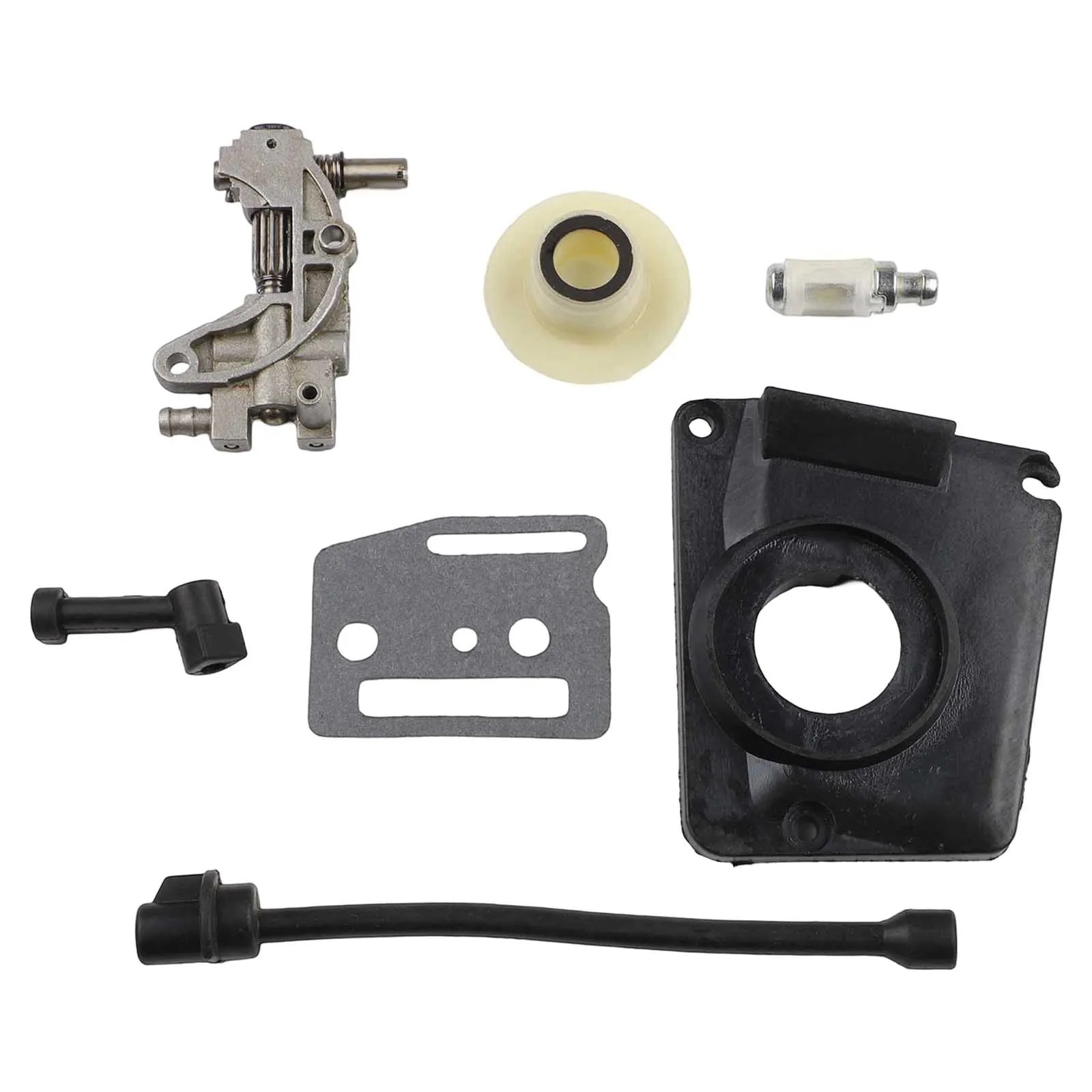 Oil Drive Pump Kit For CHINESE CHAINSAW 4500 5800 45CC 52CC 58CC Pump Cover Worm Gear Oil Pump Cover Oil Filter Oil Pipe
