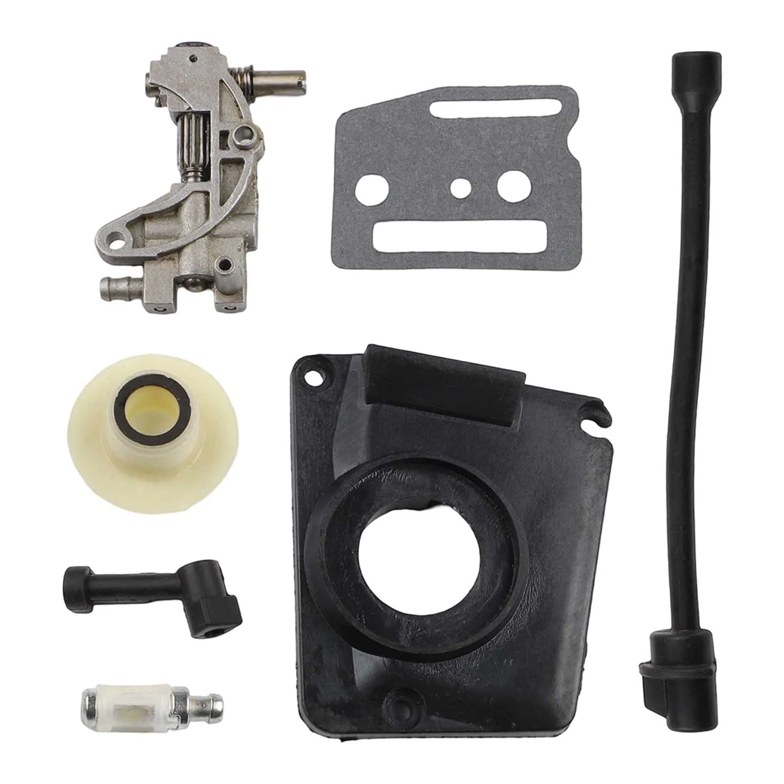 Oil Drive Pump Kit For CHINESE CHAINSAW 4500 5800 45CC 52CC 58CC Pump Cover Worm Gear Oil Pump Cover Oil Filter Oil Pipe