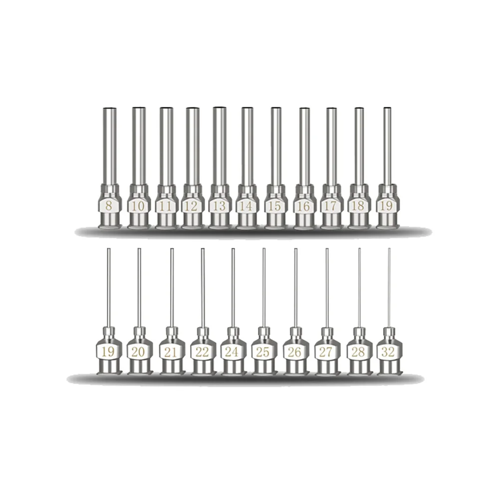 1 Inch 25mm 12pcs/box Stainless-Steel Needles Syringe Dispenser Dispensing Glue Tool 8 10 11 12 13 14 15 16 17 18 19 28 30G
