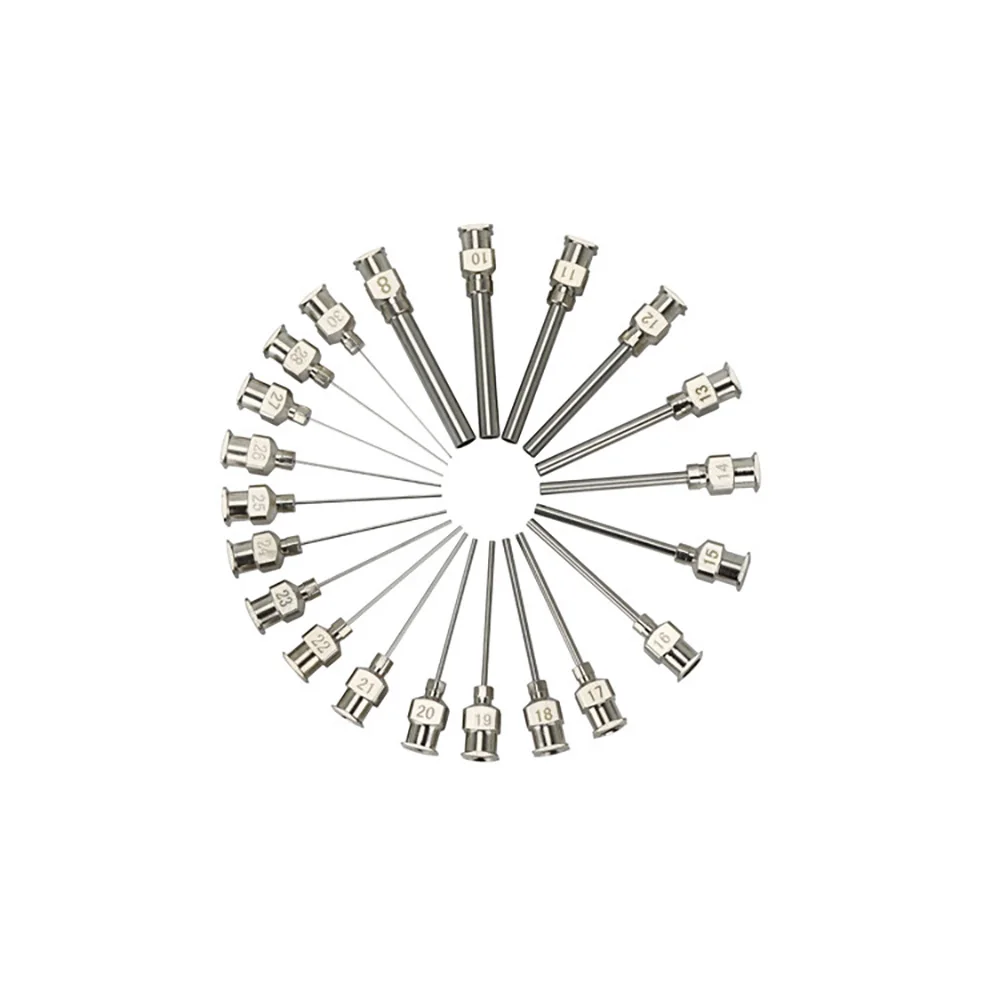 1 Inch 25mm 12pcs/box Stainless-Steel Needles Syringe Dispenser Dispensing Glue Tool 8 10 11 12 13 14 15 16 17 18 19 28 30G