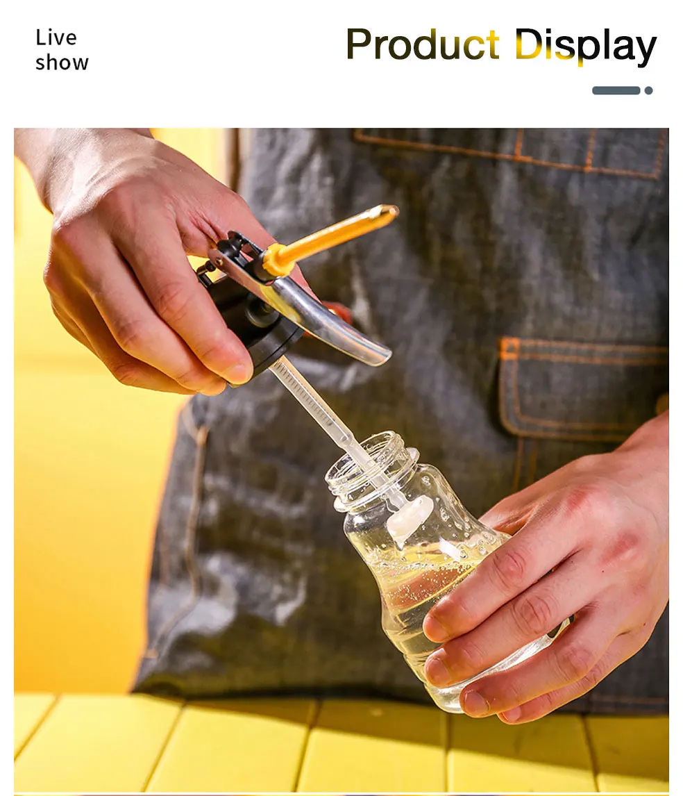 Deli Clear Oil Can High Pressure Oiler Grease Gun Extended Sprinkler Plastic Oil Pump Cans Mini Home Injector Can 180-500ml