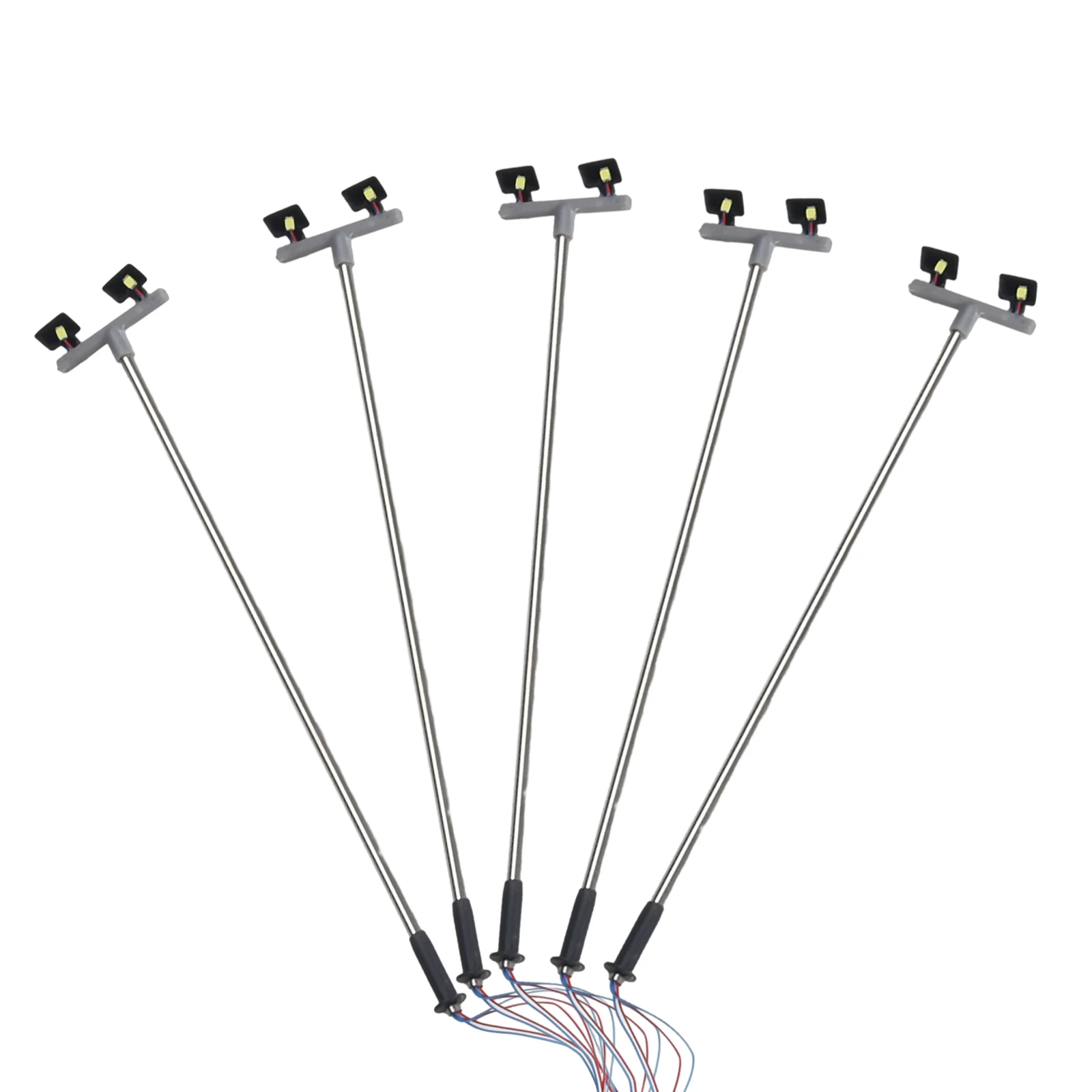 5 Pack Model Railway Yard Lights Twin LED Lamps OO 00 Guage Flood Light 1:76 Model Railroads 5*Twin LED Yard Lights