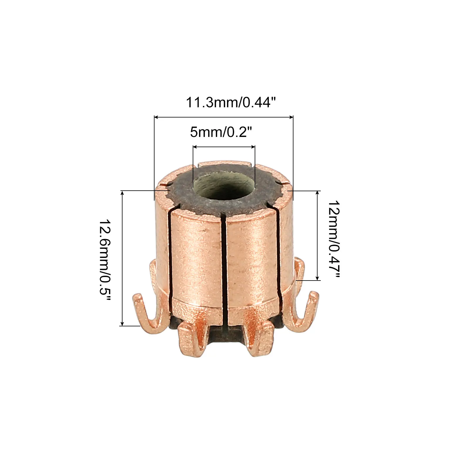 1Pcs Electric Motor Commutator 5x11.3 x12.6mm 7P 3.17x10.5x12.5/4x10.4x12mm 8P 7.96/8x19.2x16mm 12P Teeth Copper for Power Tools