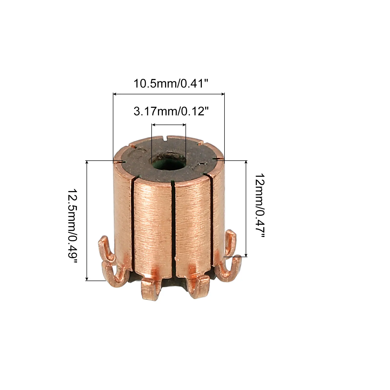 1Pcs Electric Motor Commutator 5x11.3 x12.6mm 7P 3.17x10.5x12.5/4x10.4x12mm 8P 7.96/8x19.2x16mm 12P Teeth Copper for Power Tools