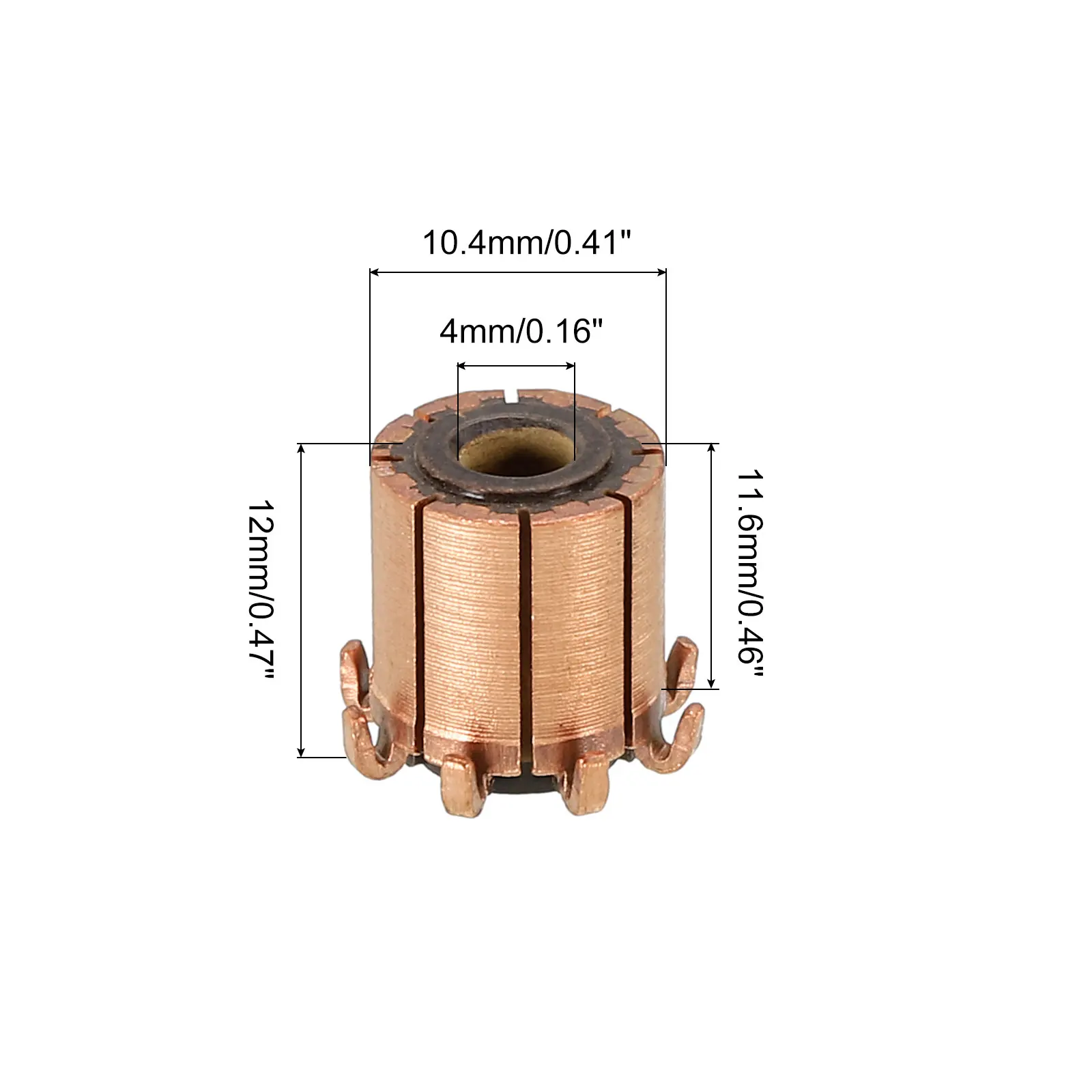 1Pcs Electric Motor Commutator 5x11.3 x12.6mm 7P 3.17x10.5x12.5/4x10.4x12mm 8P 7.96/8x19.2x16mm 12P Teeth Copper for Power Tools