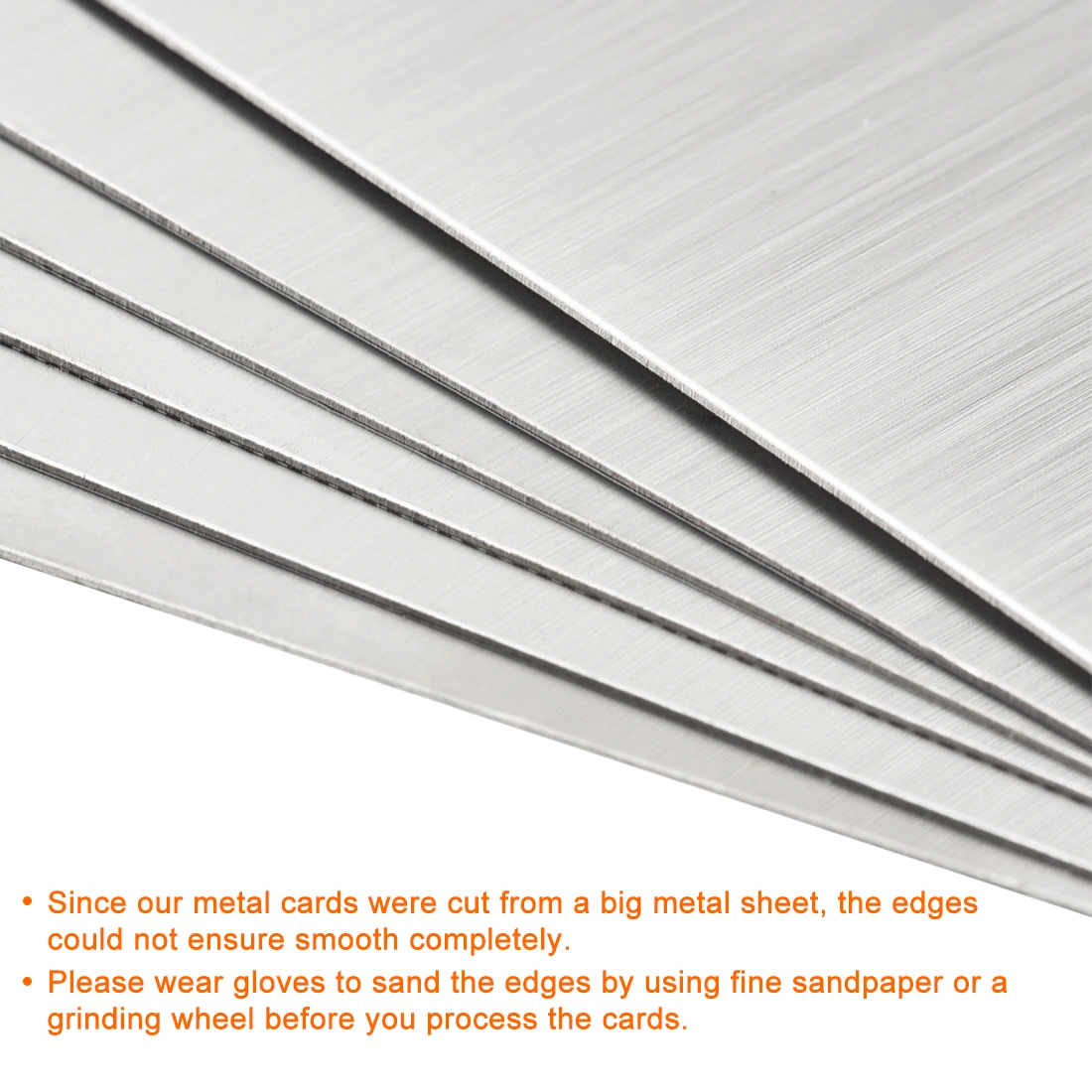 Uxcell 15Pcs Thick 0.4mm Stainless Steel Blank Metal Card Business Card 88x53mm Plate Silver Tone