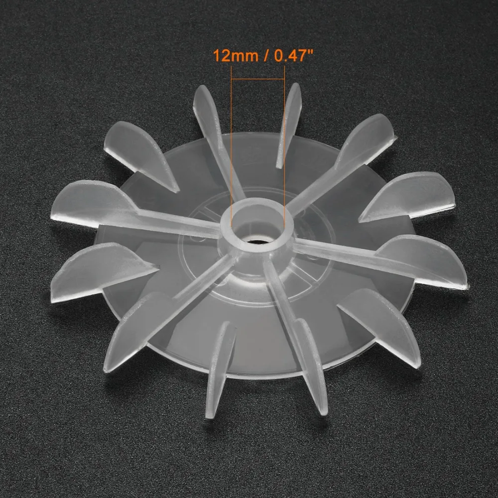 1Pcs 100x12/116x14/120x15/142x18mm Round Shape Bore White Black Plastic 12 Impeller Motor Cooling Fan Vane for Hydraulic Motor