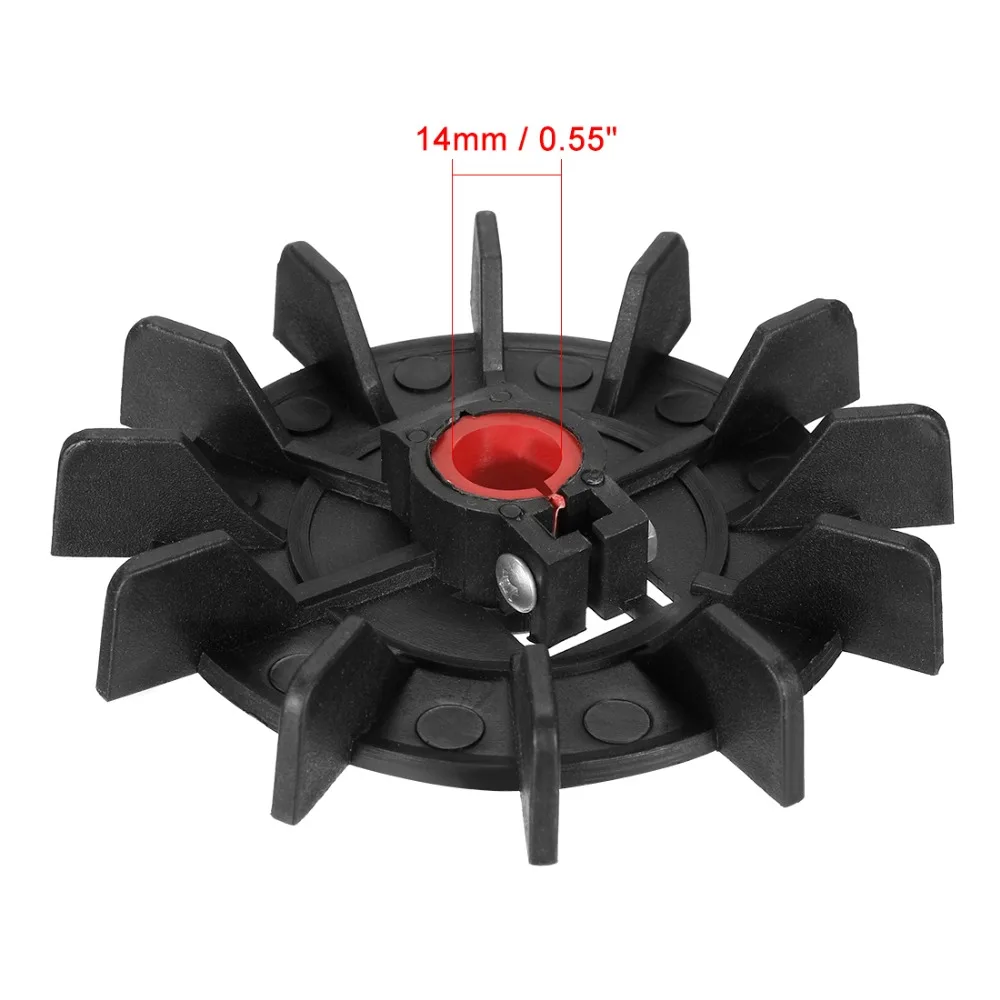 1Pcs 100x12/116x14/120x15/142x18mm Round Shape Bore White Black Plastic 12 Impeller Motor Cooling Fan Vane for Hydraulic Motor