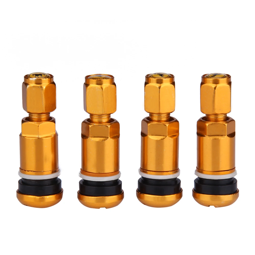 4pcs Universal Car Tubeless Aluminum Alloy Air Bicycle Tire Valve Stems Caps Tyre Wheel Round Cover Auto Accessories Stems & Cap
