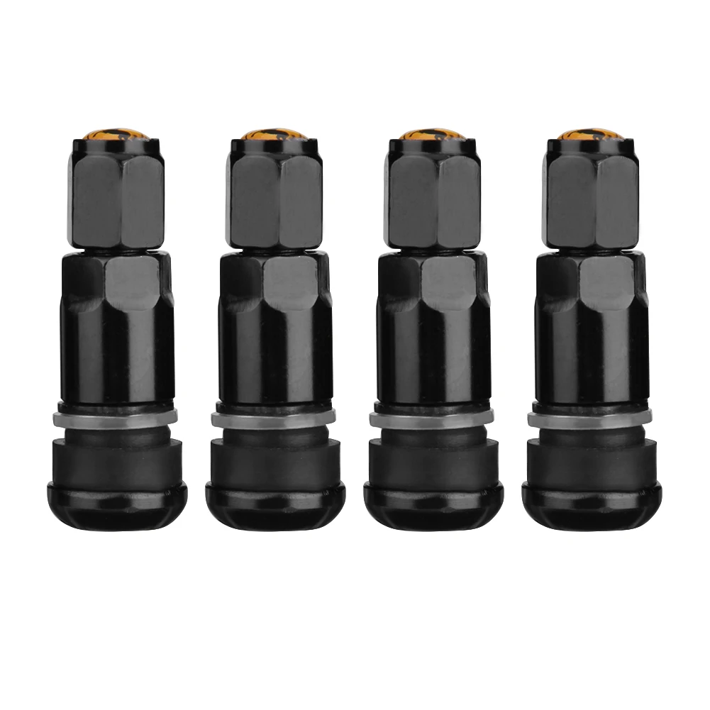 4pcs Universal Car Tubeless Aluminum Alloy Air Bicycle Tire Valve Stems Caps Tyre Wheel Round Cover Auto Accessories Stems & Cap