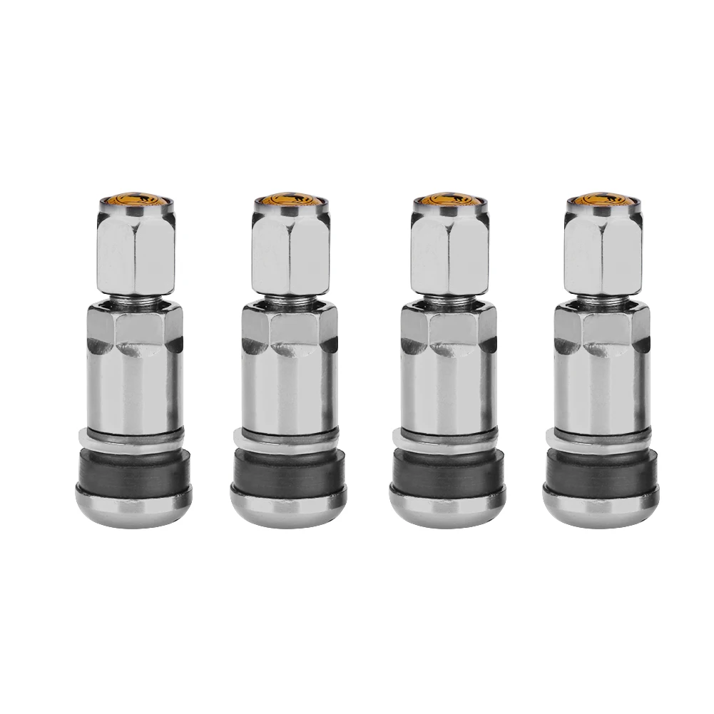 4pcs Universal Car Tubeless Aluminum Alloy Air Bicycle Tire Valve Stems Caps Tyre Wheel Round Cover Auto Accessories Stems & Cap