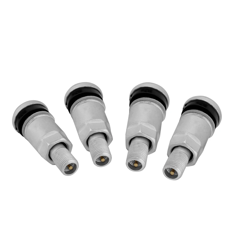 4pcs Universal Car Tubeless Aluminum Alloy Air Bicycle Tire Valve Stems Caps Tyre Wheel Round Cover Auto Accessories Stems & Cap