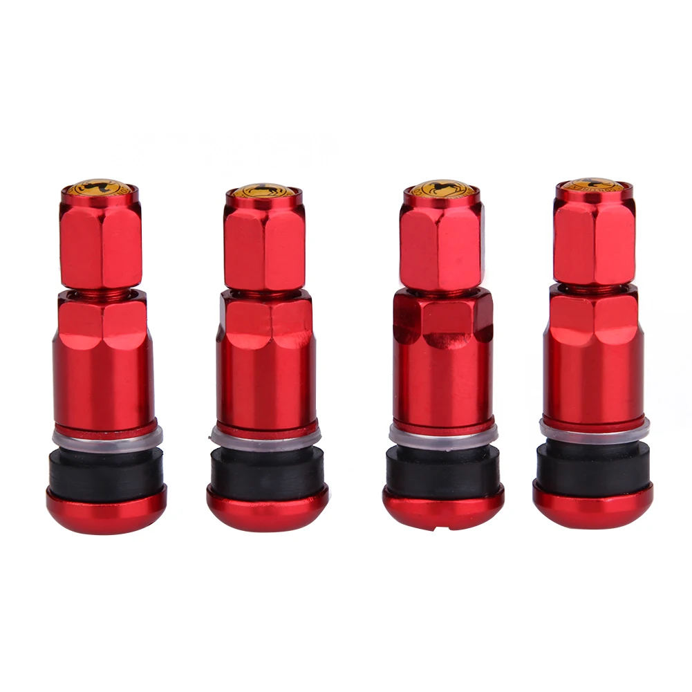 4pcs Universal Car Tubeless Aluminum Alloy Air Bicycle Tire Valve Stems Caps Tyre Wheel Round Cover Auto Accessories Stems & Cap