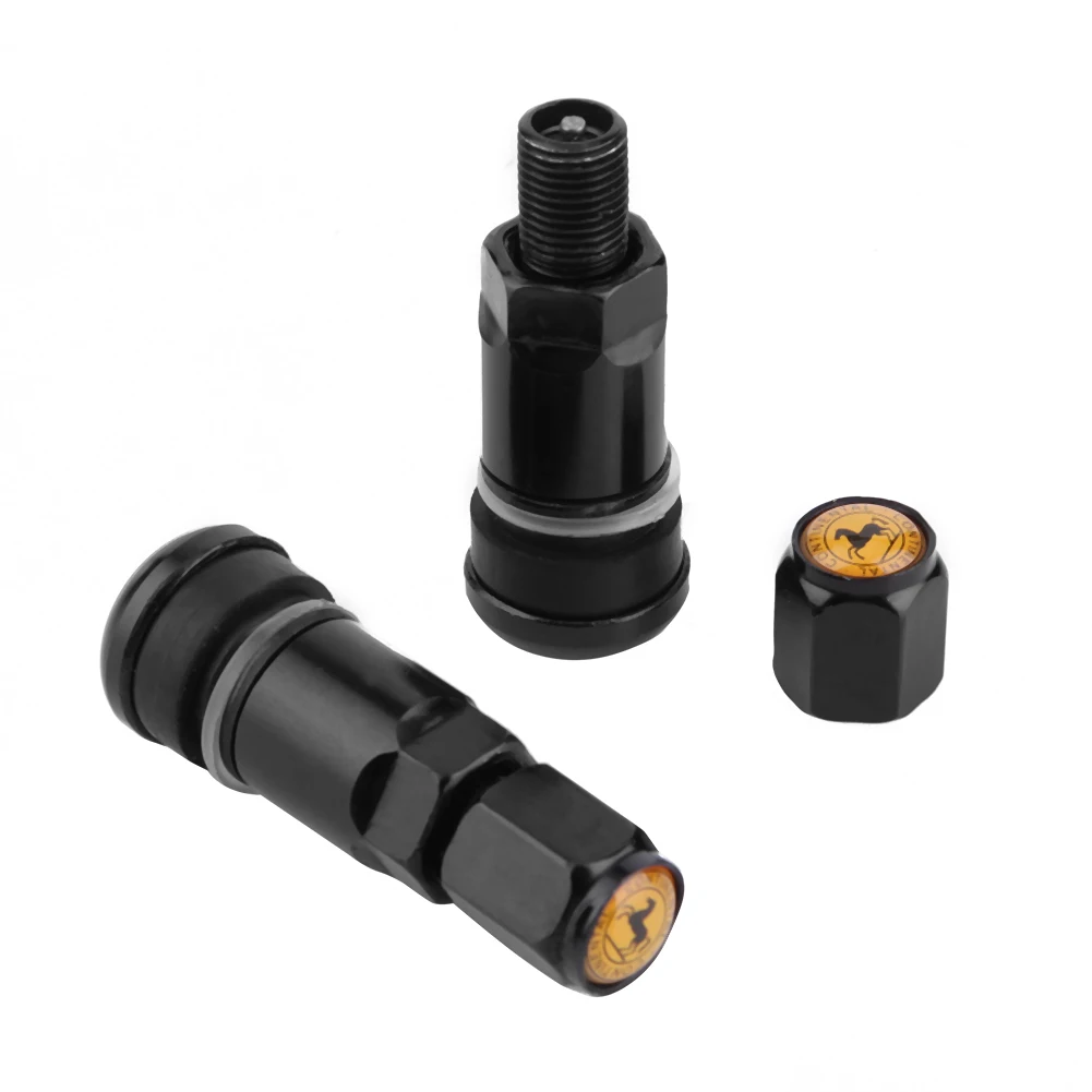 4pcs Universal Car Tubeless Aluminum Alloy Air Bicycle Tire Valve Stems Caps Tyre Wheel Round Cover Auto Accessories Stems & Cap