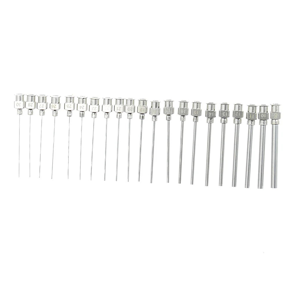 12pcs/Box 12pk 1.5 Inch 8g to 30g Stainless-Steel Syringe Dispenser Dispensing Glue Needles Blunt Metal Flat Mouth