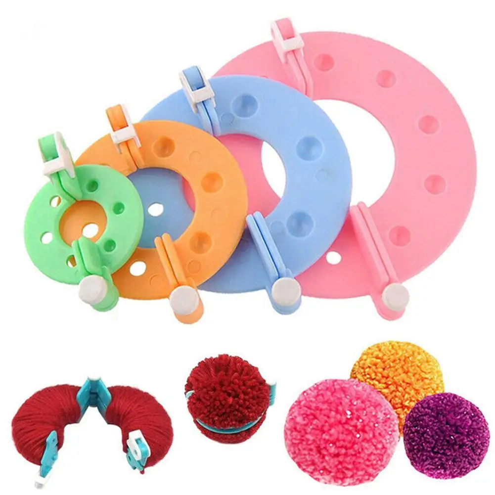 8pcs Wool Ball Maker Knitted Tools Yarn Pompon Wool Plush Ball Set Fluff Ball Wool Ball Production Tools Pompoms DIY Woolen Tool