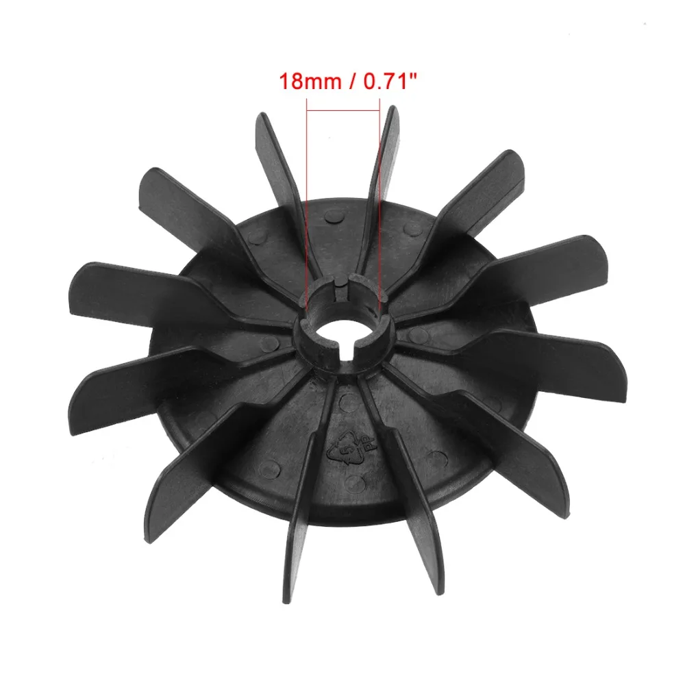 Uxcell 1Pcs 100x12mm/116x14mm/142x18mm White/Black Plastic Round Shaft Replacement 12 Impeller Motor Cooling Fan Vane
