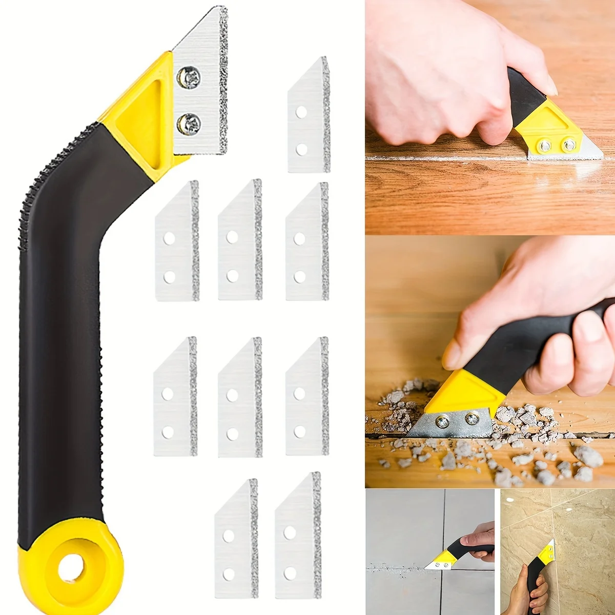 Tile Grout Saw Grout Removal Tool, Angled-Design Grout Hand Saw for Tile Cleaning, Removing Paint and More