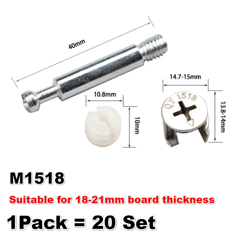 20pcs/lot Three in One Screw Furniture Connector Fixer Eccentric Wheel Nut Connection for Clothes Cabinet Desk Link
