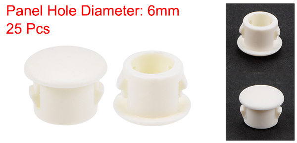 Uxcell 25/50Pcs 6mm 8mm 10mm 13mm 16mm 19mm 20mm 22mm Snap in Locking Hole Tube Flush Type Panel Plugs Hole Plug Black White