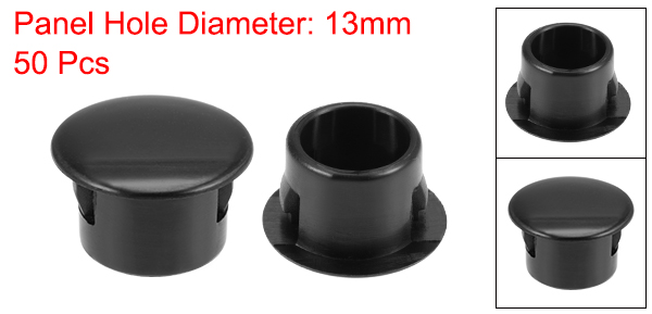 Uxcell 25/50Pcs 6mm 8mm 10mm 13mm 16mm 19mm 20mm 22mm Snap in Locking Hole Tube Flush Type Panel Plugs Hole Plug Black White