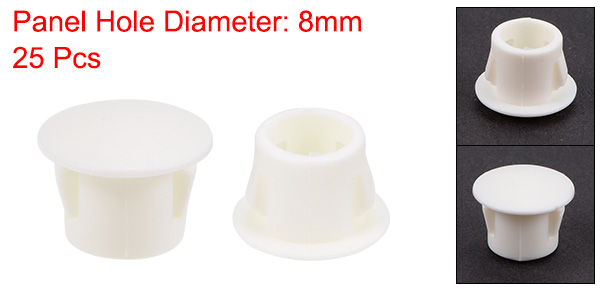 Uxcell 25/50Pcs 6mm 8mm 10mm 13mm 16mm 19mm 20mm 22mm Snap in Locking Hole Tube Flush Type Panel Plugs Hole Plug Black White