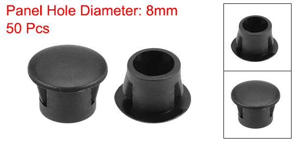 Uxcell 25/50Pcs 6mm 8mm 10mm 13mm 16mm 19mm 20mm 22mm Snap in Locking Hole Tube Flush Type Panel Plugs Hole Plug Black White