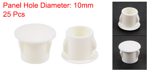 Uxcell 25/50Pcs 6mm 8mm 10mm 13mm 16mm 19mm 20mm 22mm Snap in Locking Hole Tube Flush Type Panel Plugs Hole Plug Black White