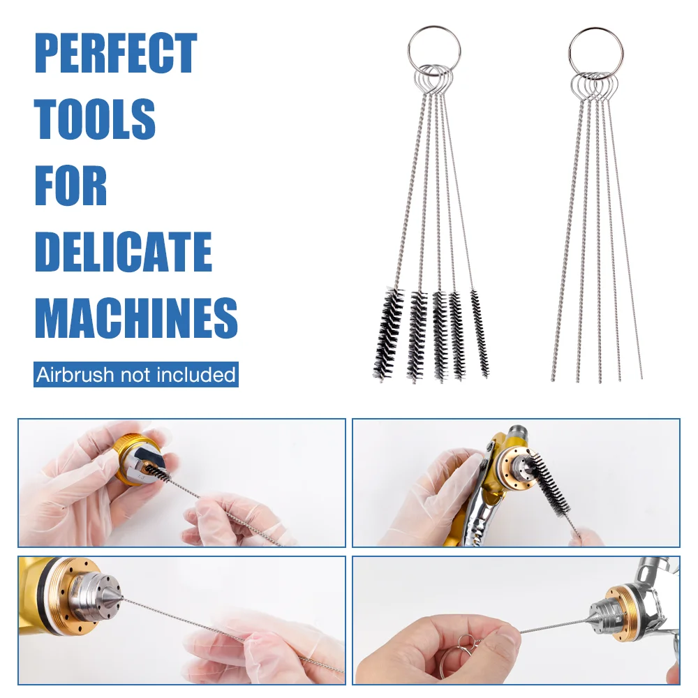11/22Pcs Paint Spray Gun Cleaning Kit,Stainless Steel Cleaning Brush/Cleaning Needle,Home Nylon Cleaning Brush Set,Cleaning Tool