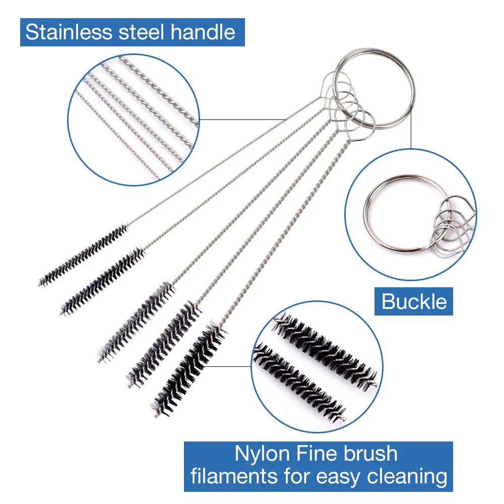 11/22Pcs Paint Spray Gun Cleaning Kit,Stainless Steel Cleaning Brush/Cleaning Needle,Home Nylon Cleaning Brush Set,Cleaning Tool
