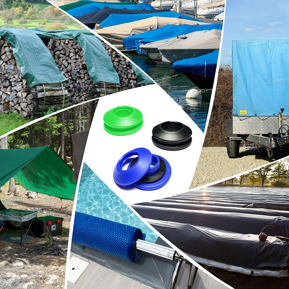 10/50PCS Plastic Eyelets Set Round Eyelets Tarpaulin Eyelets Solar Cover Pool For Repairing Tarpaulins And Securing Solar Covers