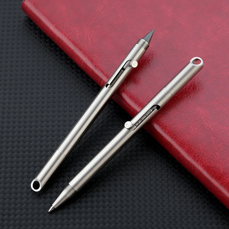 2 IN 1 Bolt Pen Portable Business Signature Pen Harpen-free Pencil Portable Travel Metal Neutral Ballpoint Pen Office Stationery