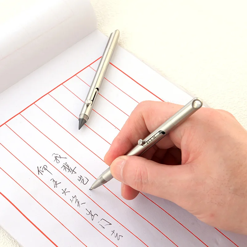 2 IN 1 Bolt Pen Portable Business Signature Pen Harpen-free Pencil Portable Travel Metal Neutral Ballpoint Pen Office Stationery