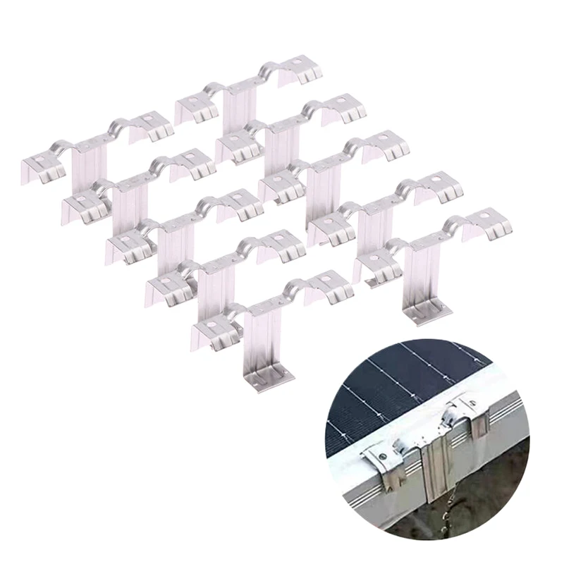 10Pcs 30/35MM Stainless Steel Solar Panel Photovoltaic Water Guide Clip Deflector Mud Drain Button Water Redirection Clips