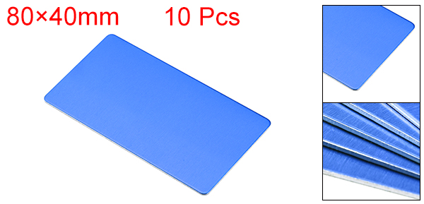 Uxcell 10Pcs Blank Metal Card 100x60x0.8mm Anodized Aluminum Plate for DIY Laser Printing Engraving Blue
