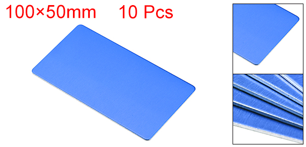 Uxcell 10Pcs Blank Metal Card 100x60x0.8mm Anodized Aluminum Plate for DIY Laser Printing Engraving Blue