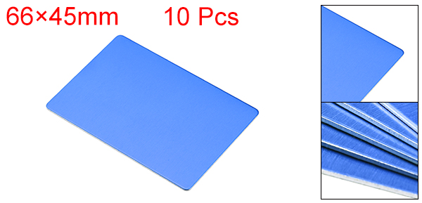 Uxcell 10Pcs Blank Metal Card 100x60x0.8mm Anodized Aluminum Plate for DIY Laser Printing Engraving Blue