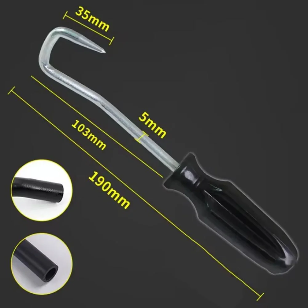 Automotive Hose Removal Hook Tool Made of Steel for Fuel and Radiator Pipes with Comfortable Nylon Handle for Safe Handling