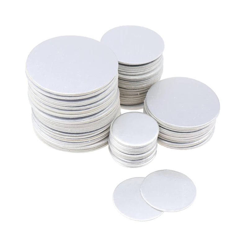 200pcs 20-82mm PET Plastic Bottle Electromagnetic Induction Sealing Foils Liners PE Cosmetic Can Aluminum Foil Sealing Film