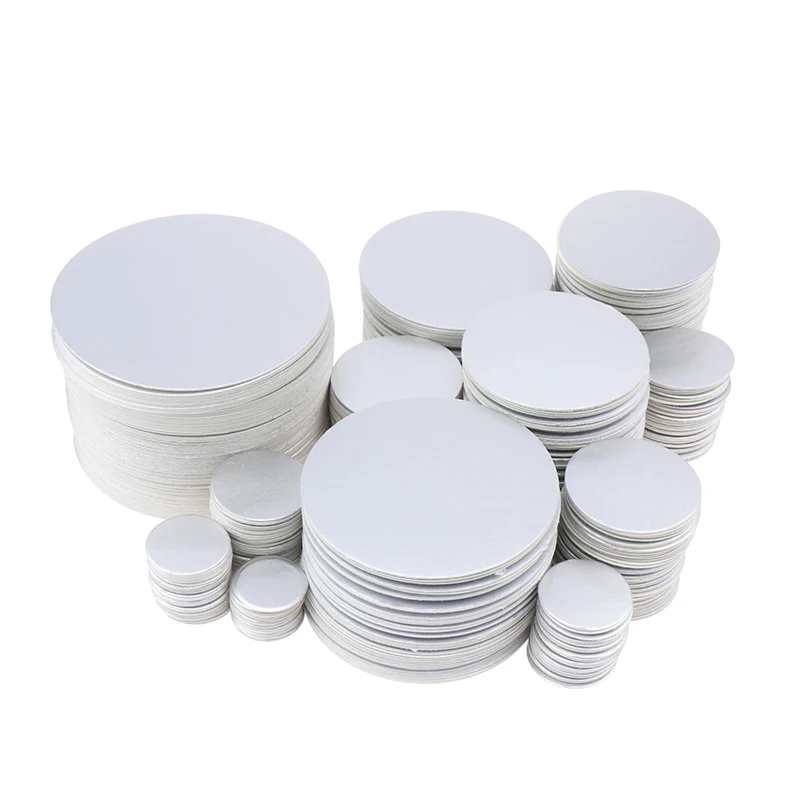 200pcs 20-82mm PET Plastic Bottle Electromagnetic Induction Sealing Foils Liners PE Cosmetic Can Aluminum Foil Sealing Film